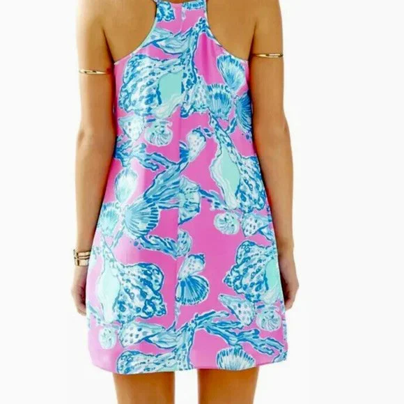 Lilly Pulitzer NWT Dusk Silk Dress Barefoot Princess Pink Pout $198 Size XXS - Picture 4 of 9